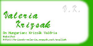 valeria krizsak business card