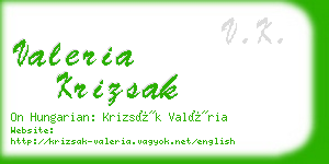 valeria krizsak business card